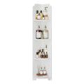 VECELO 4-Tier Bathroom Shelves for Narrow Space, Modern Corner Shelf Stand,Small Storage Organizer for Bathroom,Toilet Paper Stand,White