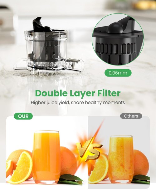 Kismile Cold Press Juicer Machine with 5 Modes, ABS Housing & HD Display, 4.5" Wide Feed Chute Slow Juicer for Fruits & Vegetables, Quiet Masticating Juicer Press, Easy to Clean, High Juice Yield