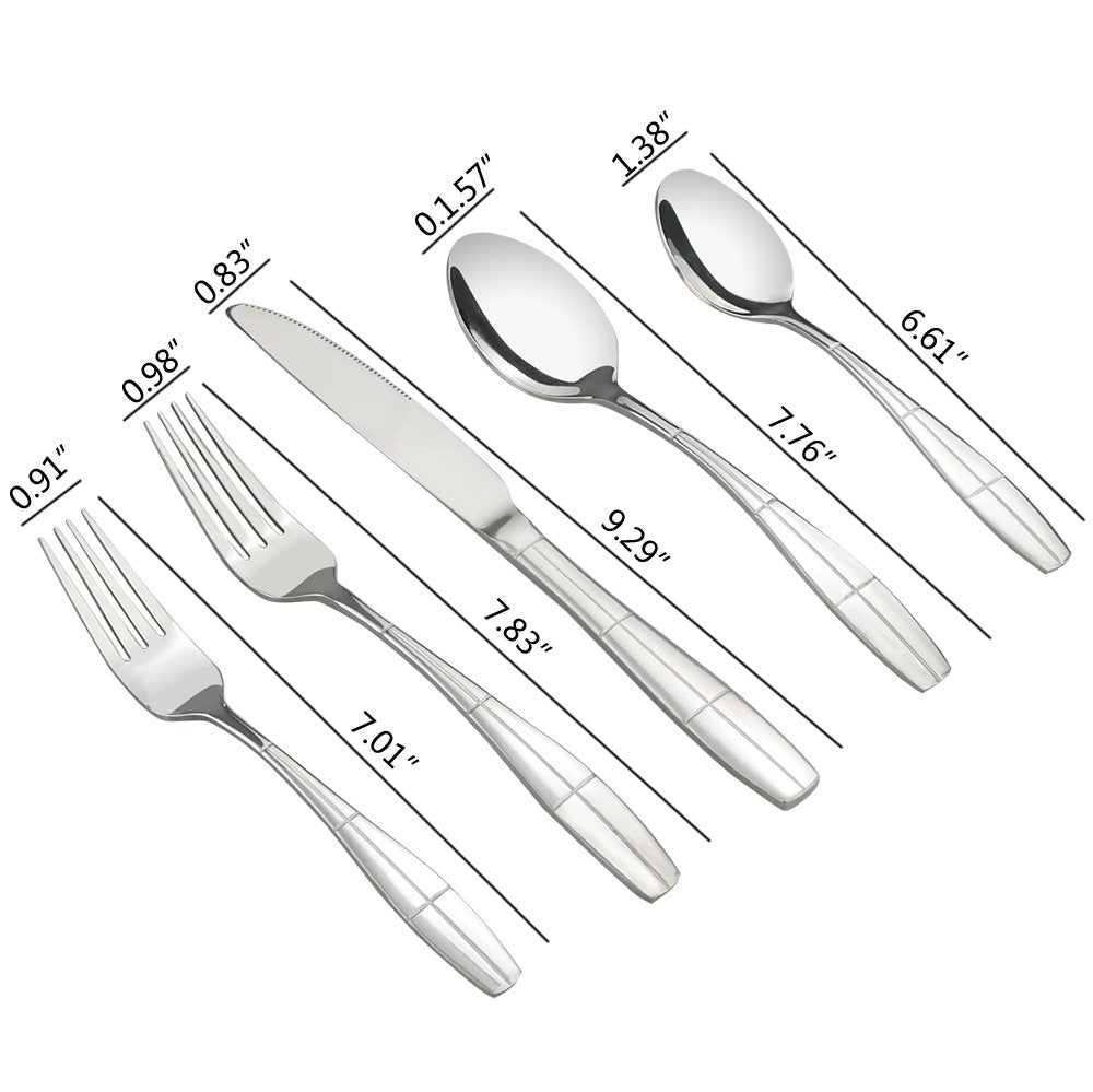 Eagrye 80 Pieces Stainless Steel Flatware set, Knives Forks Spoons