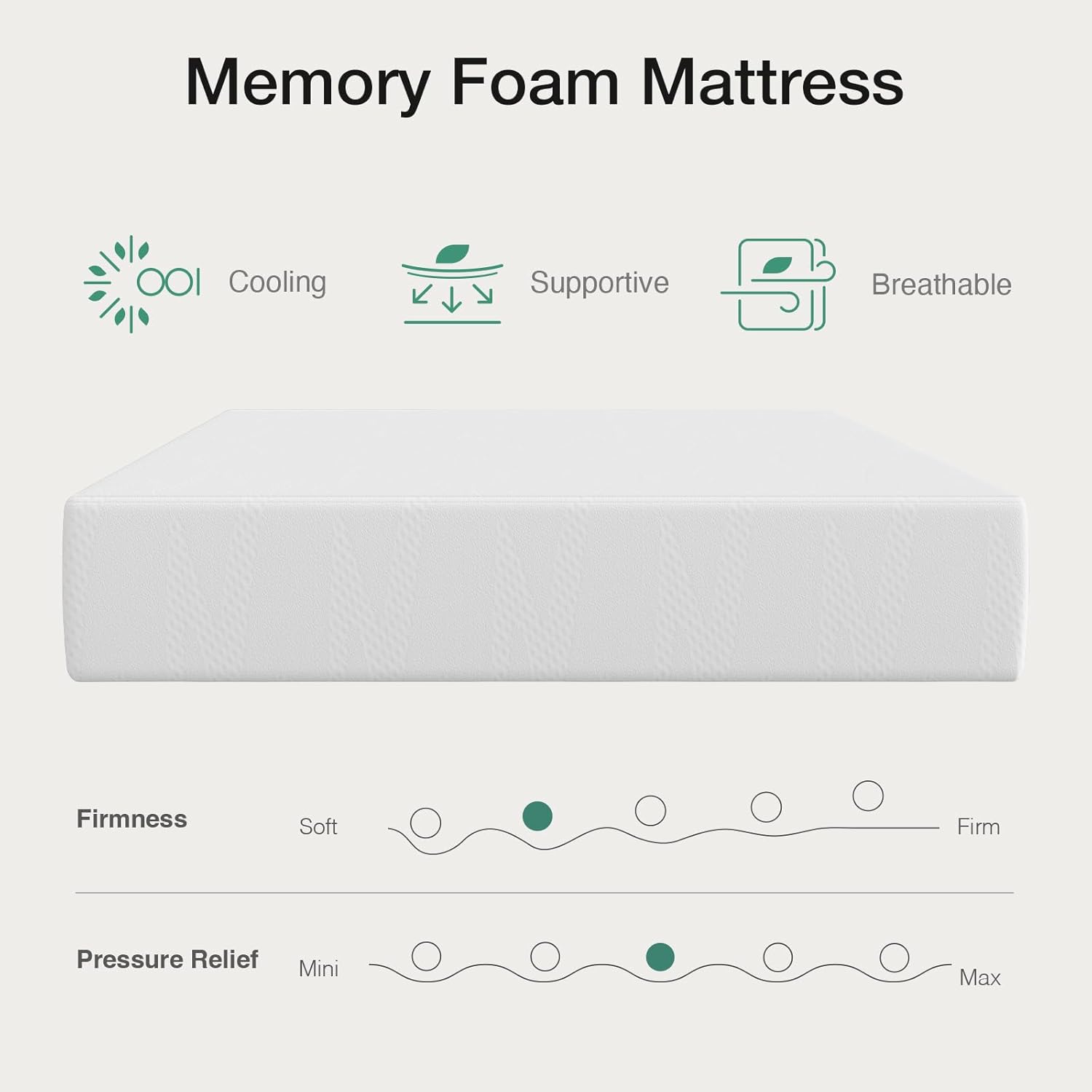 Novilla 14-Inch Twin Memory Foam Mattress - Cooling Gel for Pressure Relief | CertiPUR-US Certified