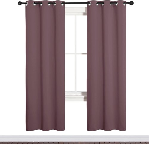 NICETOWN Blackout Curtain Panels - Thermal Insulated Draperies in Dry Rose | 34 x 72 Inches, 1 Pair
