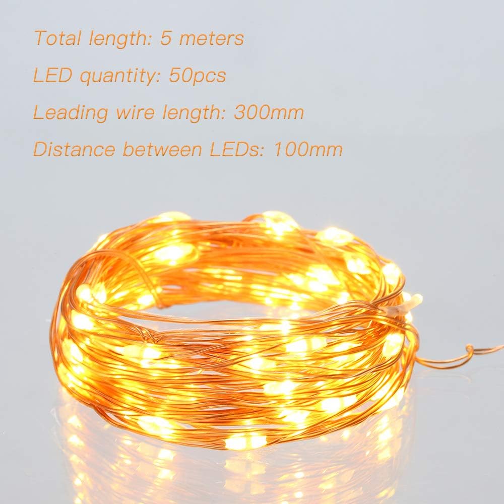Ariceleo LED String Light Bundle - 16.4ft Battery & USB Powered for Versatile Outdoor Decor