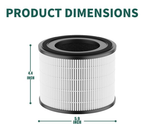 Hongfa AP-S0610L Air Filter Replacement Compatible, Compatible with MOO-KA AP-S0610L Air Purifier, H13 True HEPA High Efficiency Activated Carbon Air Filter, 1 Pack