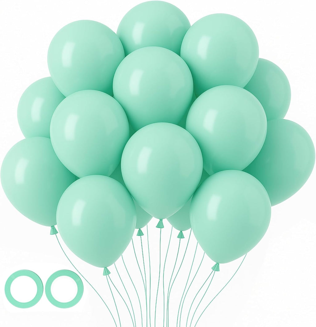 Voircoloria 105pcs Mint Green Balloons - 12-Inch Latex Party Balloons for Birthdays & Celebrations