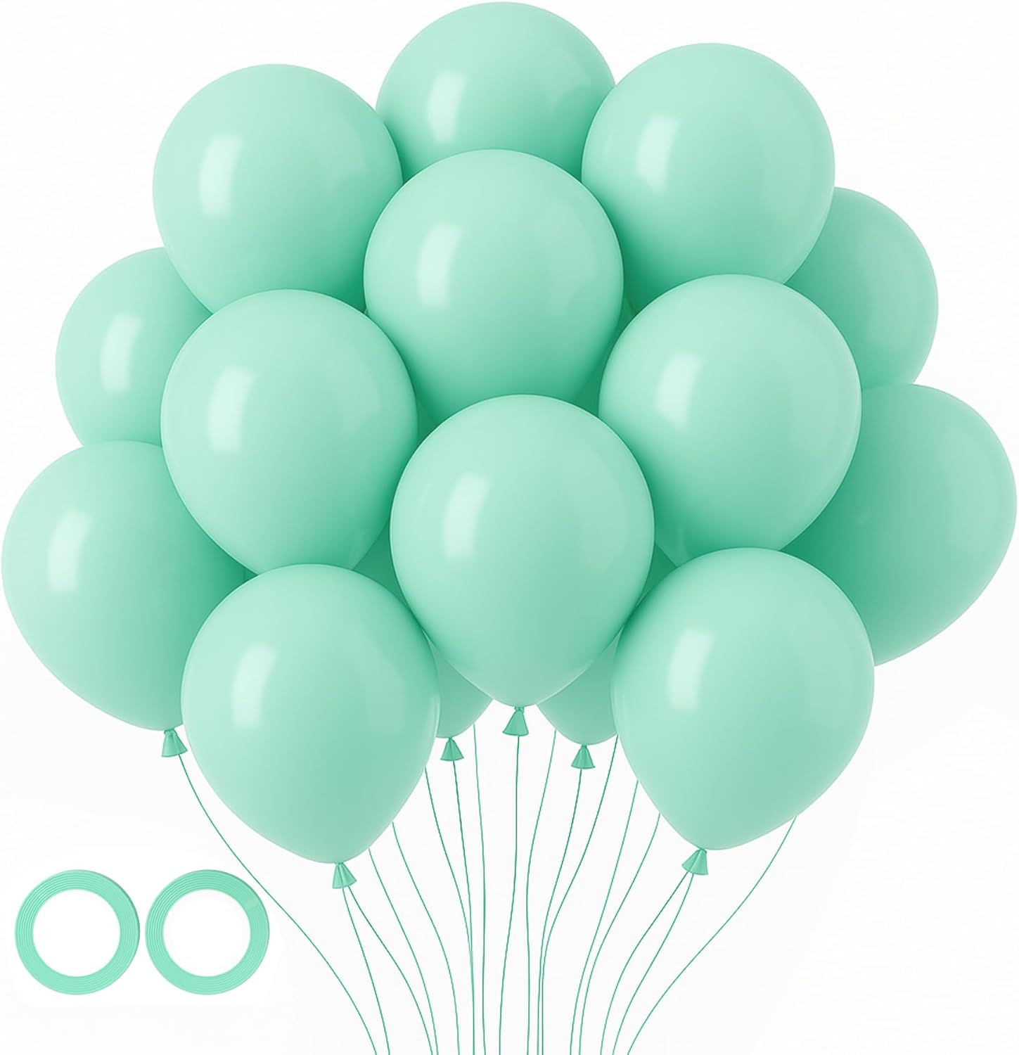 Voircoloria 105pcs Mint Green Balloons - 12-Inch Latex Party Balloons for Birthdays & Celebrations
