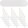 MTLEE Church Candles - 150 Set with Drip Protectors | Unscented White Pillar Candles for Vigil Services, 0.47" D x 4.72" H