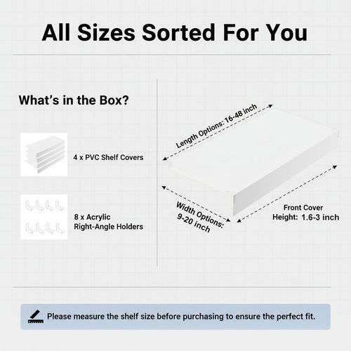 Wire Shelf Covers 4Pcs, 30x12x3 in, Durable PVC Shelf Cover for Wire Shelving Pantry, Kitchen Faux Wood Rack Covers, Moisture-Resistant & Easy-to-Clean Organizer Liners, #1 White