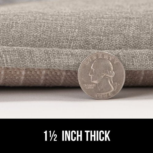 GORILLA GRIP Slip Resistant Tufted Chair Cushions, No Ties Required, Set of 6 Memory Foam Pads for Dining Room, Kitchen Table, Office, Rocking Chairs, Plush Seat Cushion Pad, Home Decor, 16x17, Beige