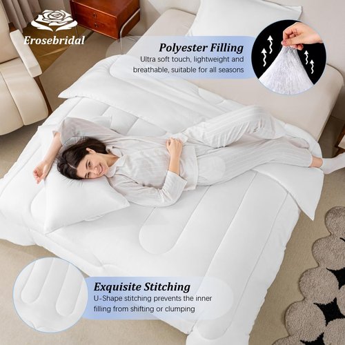 Erosebridal 7 Piece Blue Bowknot Comforter Set with Sheets for Kids Teens Women Cute Ribbon Bow Bed in A Bag Twin,Preppy Trendy Kawaii Coquette Bedding Set Butterfly Knot Bow Tie Bed Set