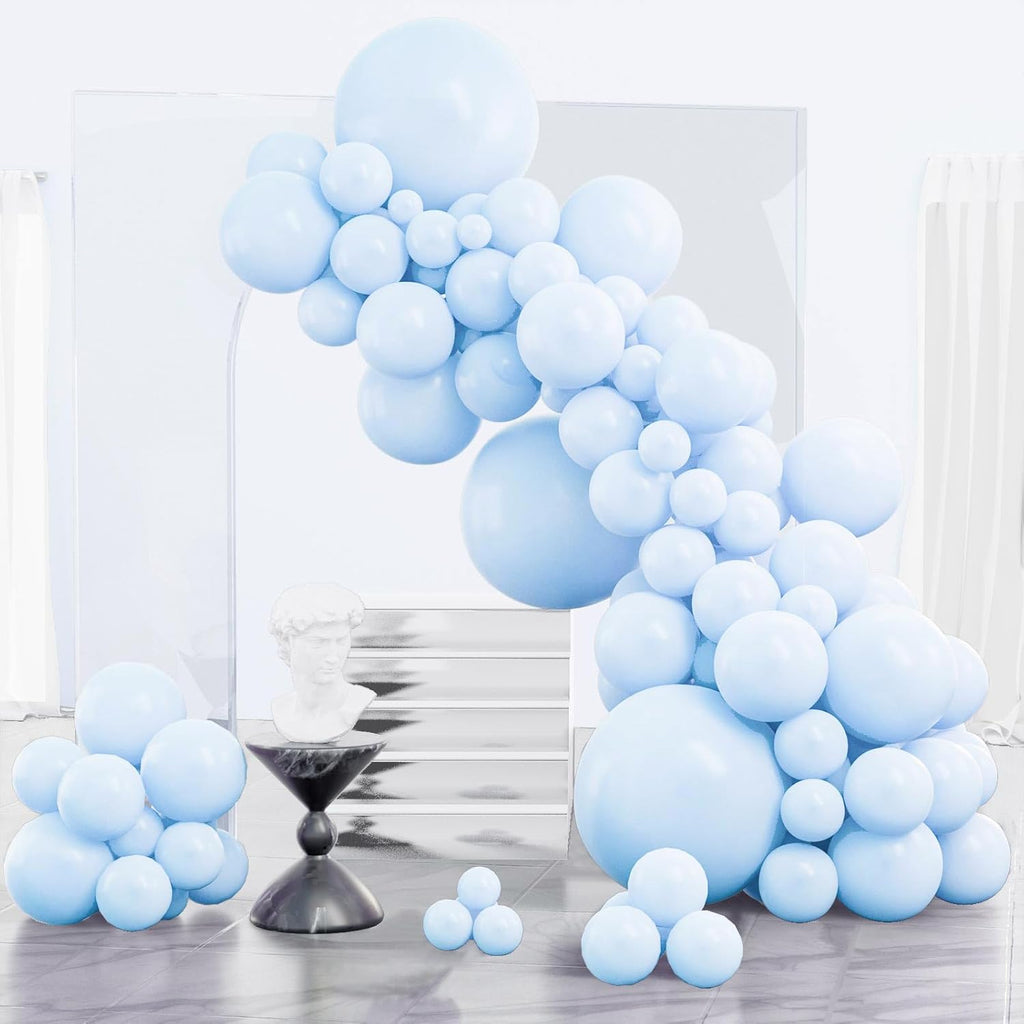 PartyWoo Baby Blue Balloon Arch Kit - 123pcs in 5-18 Inch Sizes | Perfect for Graduation, Baby Showers & Gender Reveals