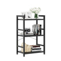 NUMENN 4 Tier Small Bookshelf, Industrial Bookcase Shelf Storage Organizer, Modern Book Shelf for Bedroom, Living Room and Home Office, Black
