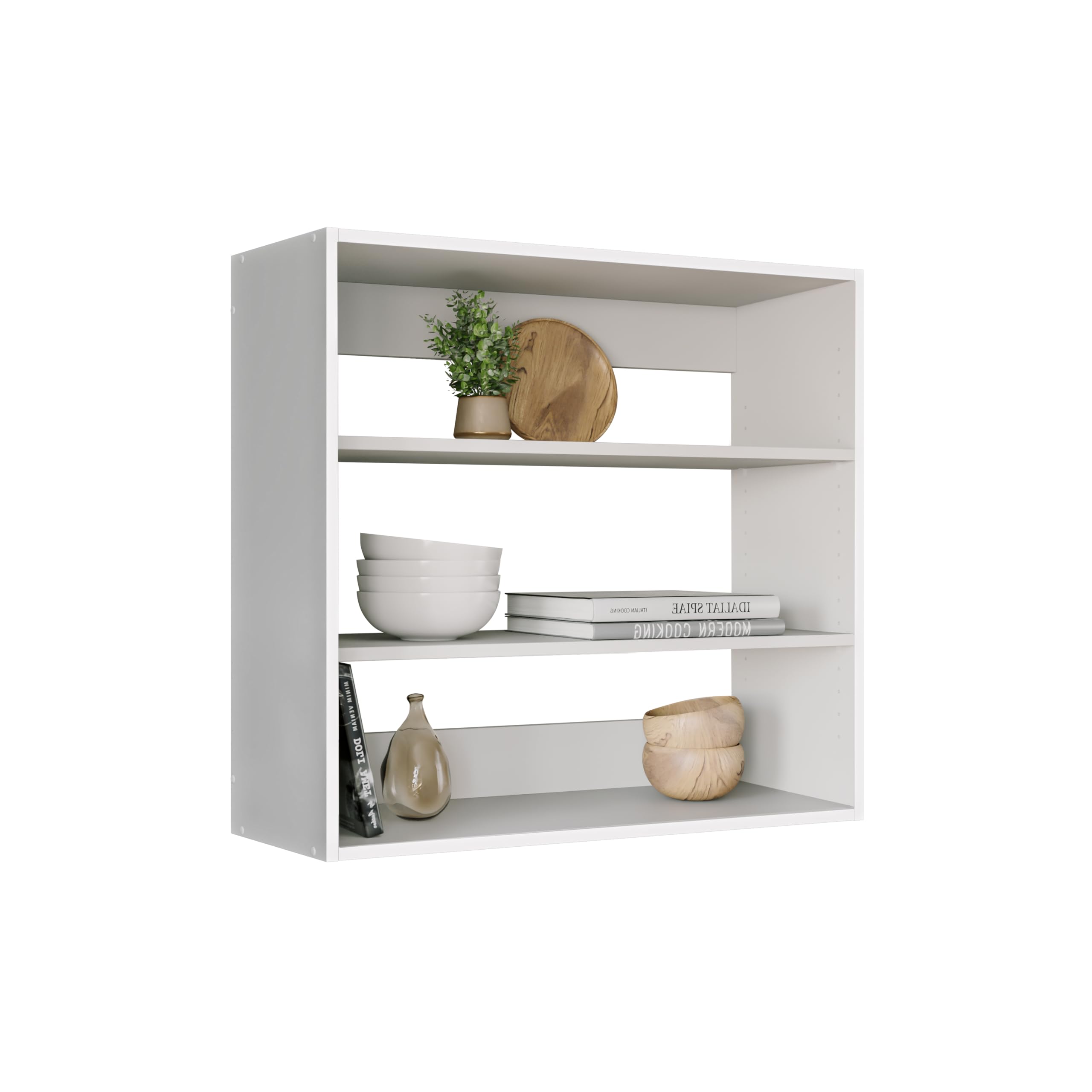 Prepac Elite 32” Wide Upper Cabinet, White Pantry Kitchen Storage Cabinet with 2 Adjustable Shelves for Garage, Laundry, 12" D x 32" W x 30" H