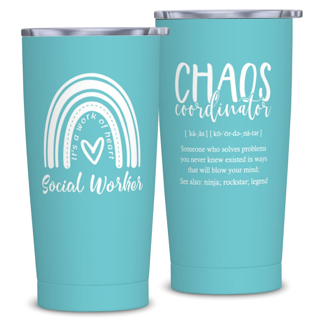 NVFCC Social Worker Appreciation Gifts for Women Men, School Social Worker Christmas Graduation Gifts 20 oz Stainless Steel Tumbler