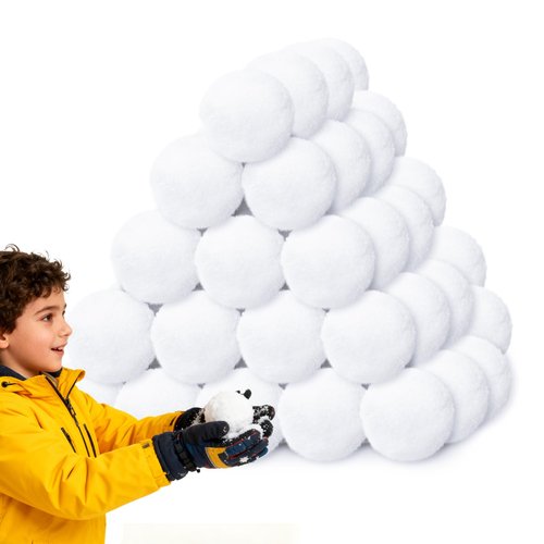 50 Pack Snow Balls for Kids Indoor,Artificial Fake Snowball Fight in a Bucket Set, Soft Christmas Snowball Toy for Soft Snow Ball Game Party,Child Interactive Activities (White)