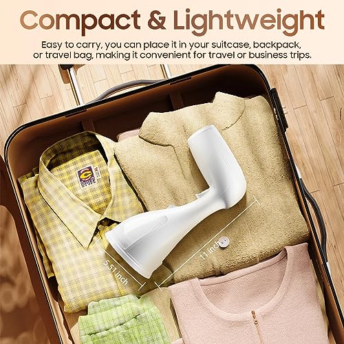 Portable Hand Held Steamer for Clothes - 1350W Handheld Clothes Steamer, 15S Rapid Heating, Garment Wrinkle Remover Fastly Make Clothes Soft, Large-Capacity Iron for Hotels/Travel, Valentines Day Gift