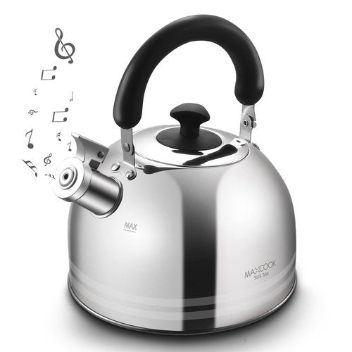 MAXCOOK Tea Kettle, 5.7QT 6L Whistling Tea Kettle for Stove Top, 304 Stainless Steel Tea pot, Large Teapot for stovetop, Camping Kettle for Boiling Water (Mirror Polish)