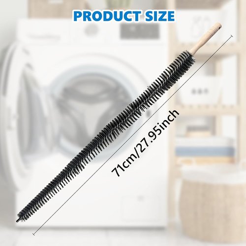 Full-Bristle Dryer Vent Cleaner Brush - Flexible Lint Removal Tool for Deep Cleaning | 27.95 Inches