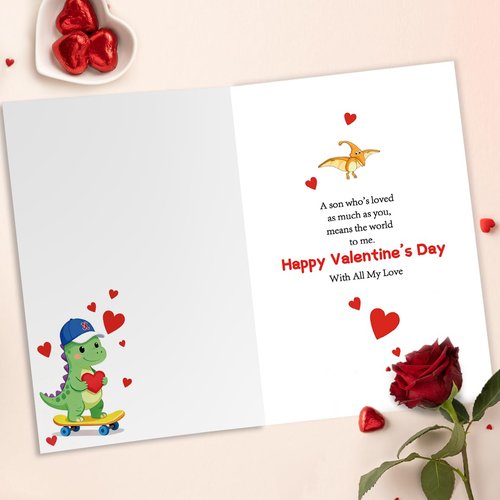 uugtcard Dinosaur Valentines Day Card for Son, Valentines Day Gift for Son from Mom