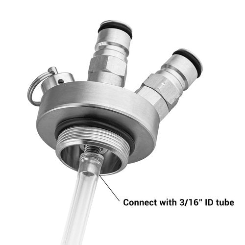 TMCRAFT Mini Keg Dispenser, Stainless Steel Double Ball Lock Mini Keg Spear, Quick Fitting Beer Connector with 50'' Beer Hose for Mini Keg Growler