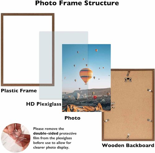 JCJMY Picture Frame - 10x14 Inch Brown Frame for Diamond Art | Horizontal & Vertical Wall Display