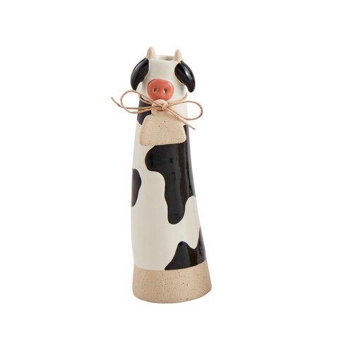 Mud Pie Farm Stem Vase, Cow, 9.15" x 2.25"
