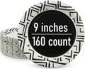 Decorative Paper Plates by [Brand Name] - 9 Inch, 160 Count, Soak Proof & Microwave Safe for Parties & Everyday Use