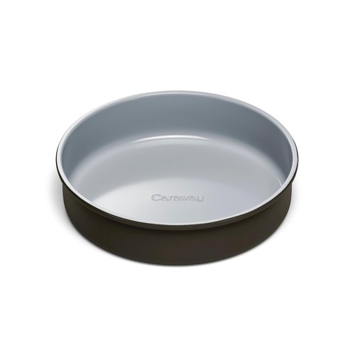 Caraway Non-Stick Ceramic 9” Circle Pan - Naturally Slick Ceramic Coating - Non-Toxic, PTFE & PFOA Free - Perfect for Birthday Cakes, Tartes, & More - Black