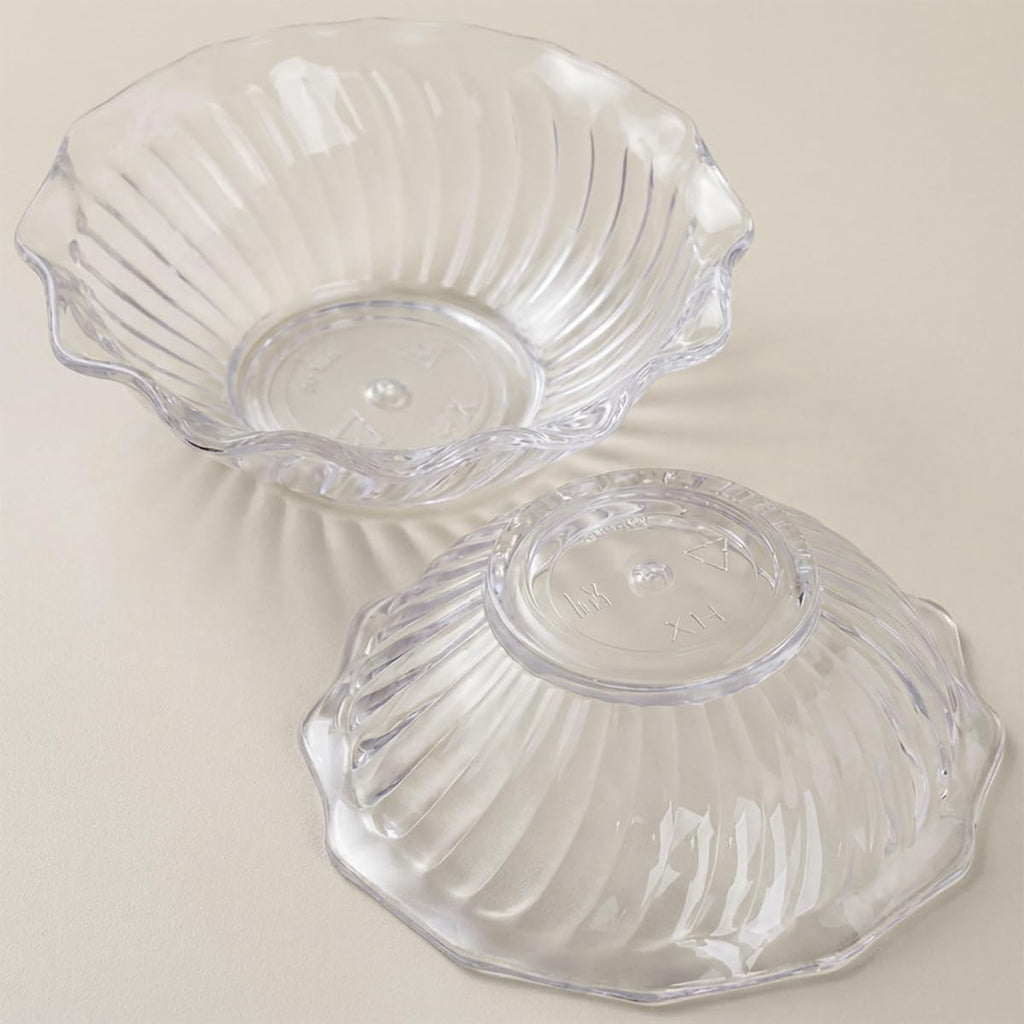 Elsjoy 12 Pack 7 oz Plastic Reusable Dessert Bowls, Small Clear Plastic Bowls Unbreakable Snack Bowl for Ice Cream, Candy, Fruits