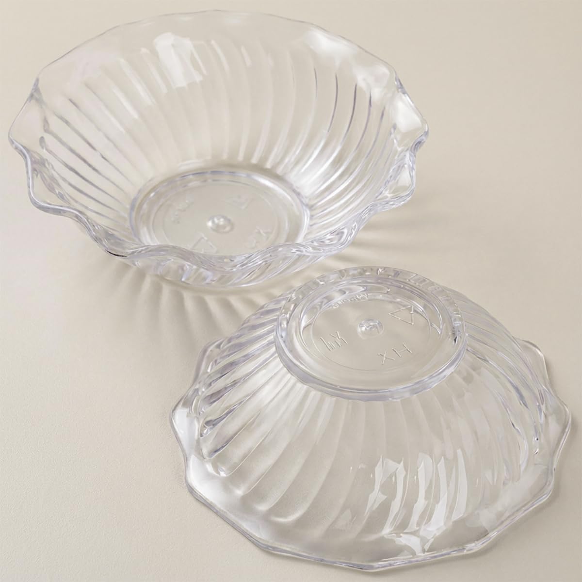 Elsjoy 12 Pack 7 oz Plastic Reusable Dessert Bowls, Small Clear Plastic Bowls Unbreakable Snack Bowl for Ice Cream, Candy, Fruits