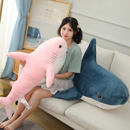 OPHRBU Shark Stuffed Animal Plush,Soft Pink Shark Stuffed Animal,Plush Large Shark Toys for Home Decoration Kids Gift (Pink,24 inches)