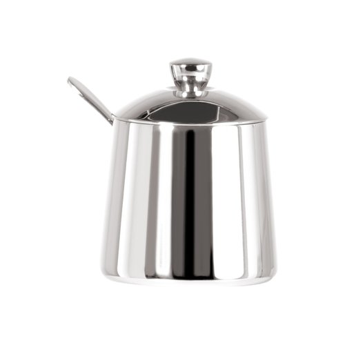 Frieling USA 18/10 Stainless Steel Sugar and Creamer Set - Coffee & Tea Accessories with 10 Oz Metal Creamer Pitcher & Sugar Bowl with Lid