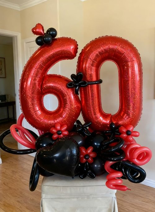Laser Red Number 5 Balloon - 40 Inch Birthday Decoration for 5th Birthday Parties
