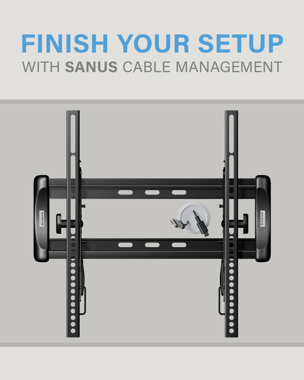 SANUS Tilting TV Mount - Universal 32 to 55 inch TV Wall Mount w/Low Profile Design - Easy DIY Install Includes Lateral Shift & All Hardware
