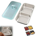 Grab and Go Snack Containers Reusable,Stainless Steel Double Compartment Snack Containers,Dishwasher- Reusable Condiment Container with Lids of Snacks,Dips,Travel and Outdoor Camping (1PCS)