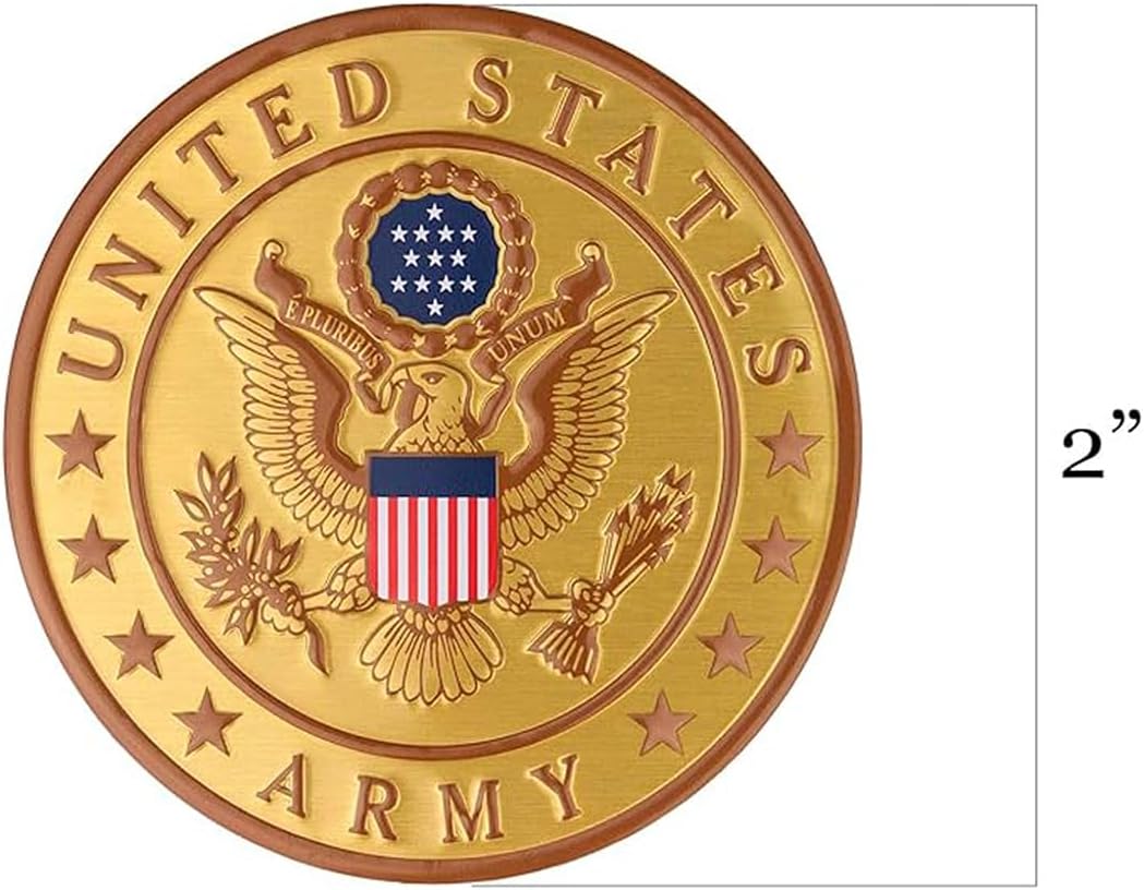 Shop Awards And Gifts - 2 Inch Round US Army Metal Medallion | Peel And Stick Military Decal