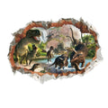 MLM 3D Dinosaurs Simulation Crack Hole Stickers Self-Adhesive Peel and Stick Wall Decal Mural Living Room Bedroom Kids' Room Nursery Decor Playroom Decor