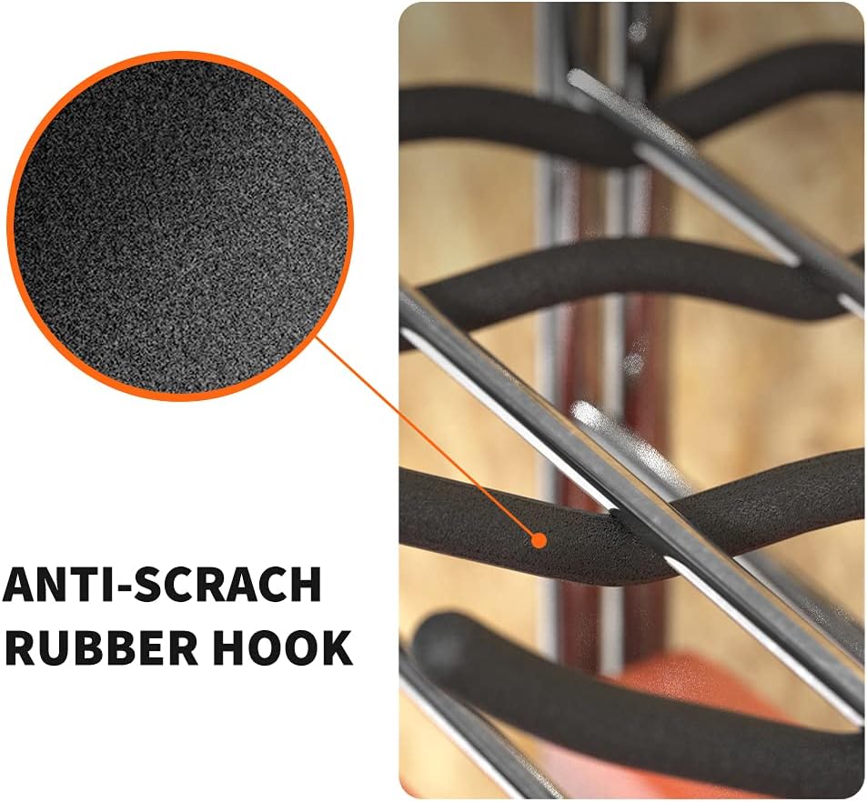TORACK Garage Hooks - Heavy Duty 12" Steel Tool Organizer | 4 Pack Wall Mount Storage for Tires, Ladders & Tools