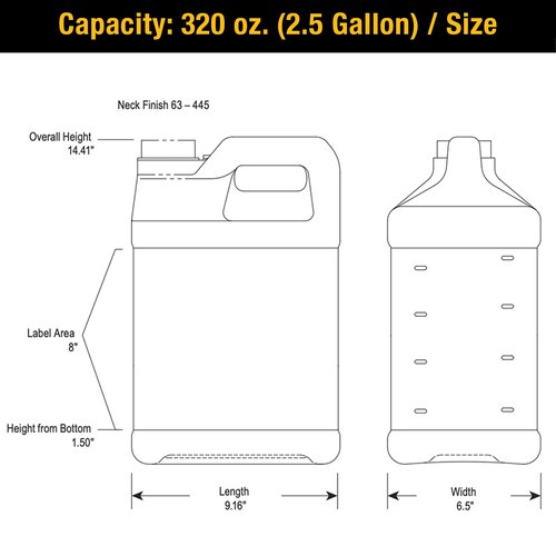 Jumuk Supplies 2.5 Gallon Plastic Jugs with Lids, Water Jugs Bottles Storage Containers with Ergonomic Handle, FDA Compliant Made in USA HDPE Containers (Pack of 1, Natural)
