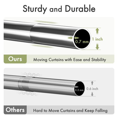 AmazerBath Spring Tension Shower Curtain Rod, 31-75 Inches Heavy Duty Tension Rod Rust Proof Bathroom Curtain Rod, Adjustable No Drill Easy Segmented Installation, Chrome
