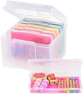 IRIS USA Photo Organizers - 5" x 7" Storage Box with Handle & 6 Inner Cases for Easy Organization - Clear