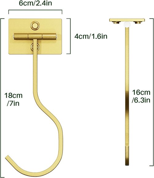 **Skiennix Under Cabinet Banana Hook - Foldable Gold Metal Hanger for Kitchen & RV | Space-Saving Design**