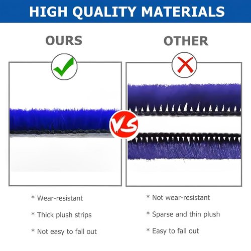 6 Pcs Plush Strips Replacement Kit for V11 V10 V8 V7 V6 Soft Roller Cleaner Head, Felt Strips Replacement Parts,Vacuum Attachment Replacement Parts