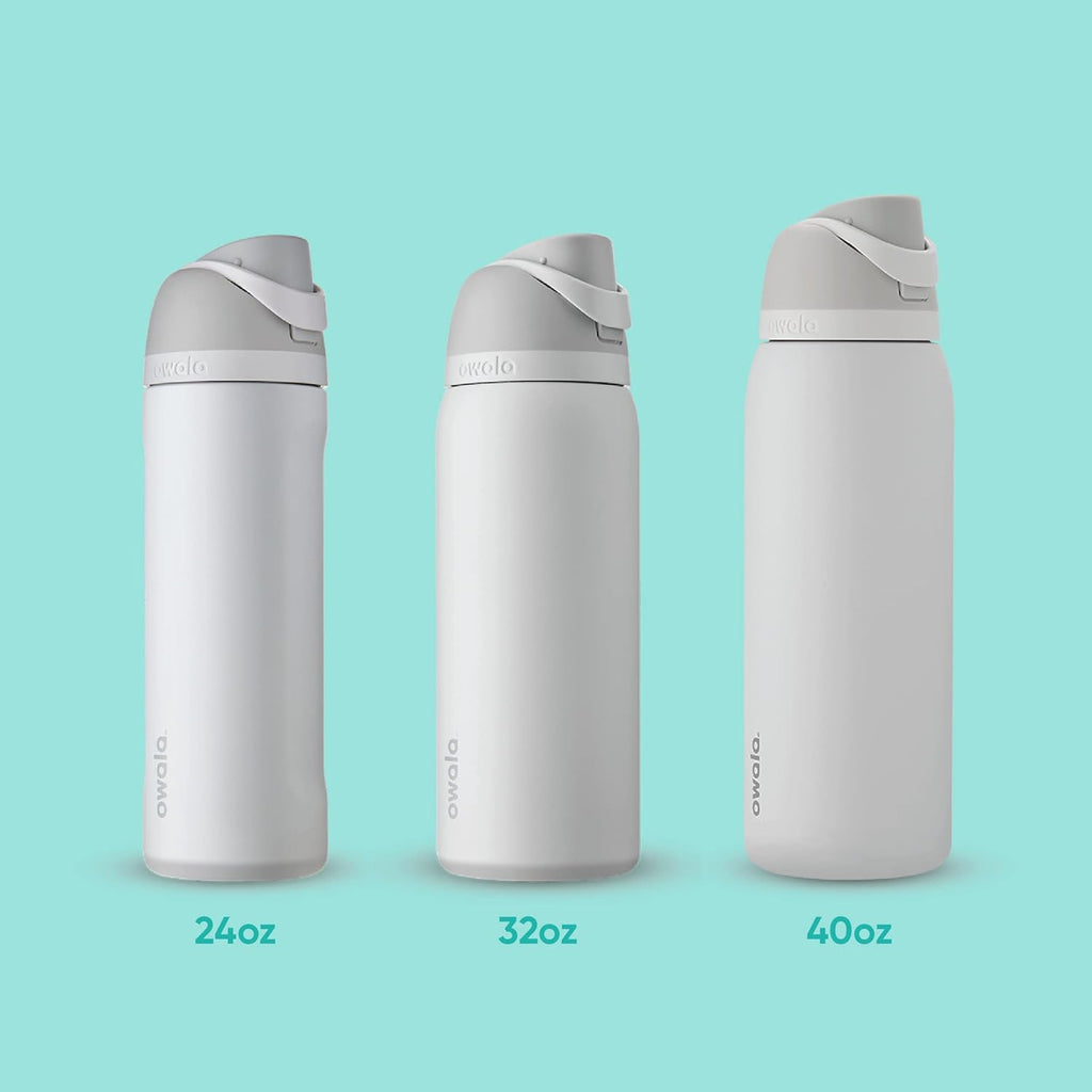 Owala FreeSip Insulated Stainless Steel Water Bottle - BPA-Free, 40 Oz, Ideal for Travel - Very Dark