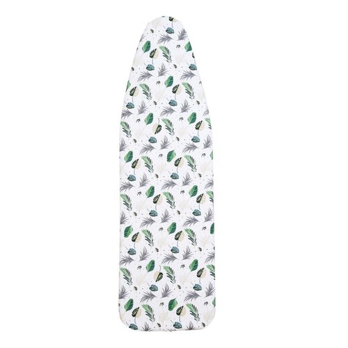 Yizunnu Ironing Board Cover and Pad,19x55 inch Extra Large and Thick Padding,Stain Resistant Heat Resistant Cotton Padding,Elastic Edge and Hook and Loop Adjustable Fastener(Leaf)