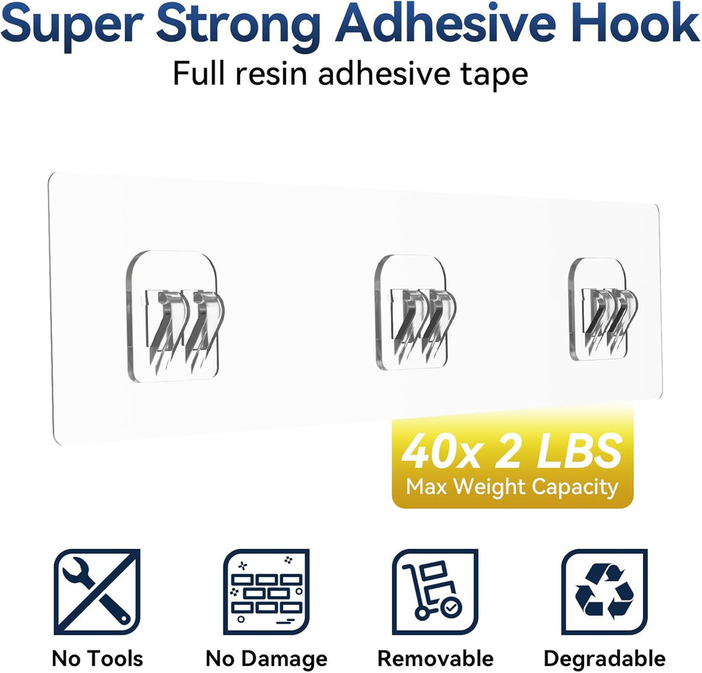 YASONIC Shower Caddy - No Drill Bathroom Organizer with Removable Hooks | Rust Proof, White, 2 Pack