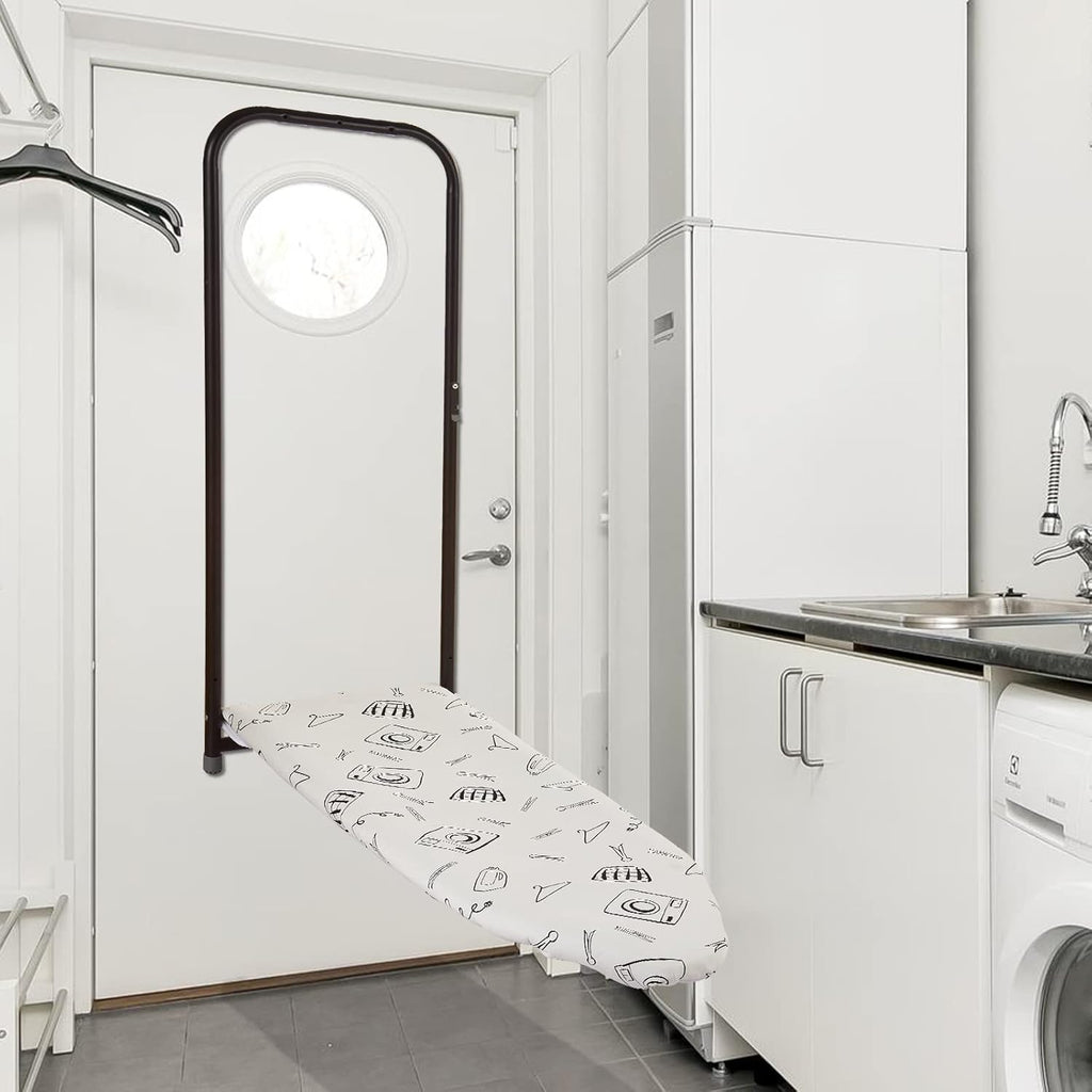 Seiritex Over The Door Ironing Board Cover - Heat Reflective 3-Layer Padding | 13 x 37 Inch, White