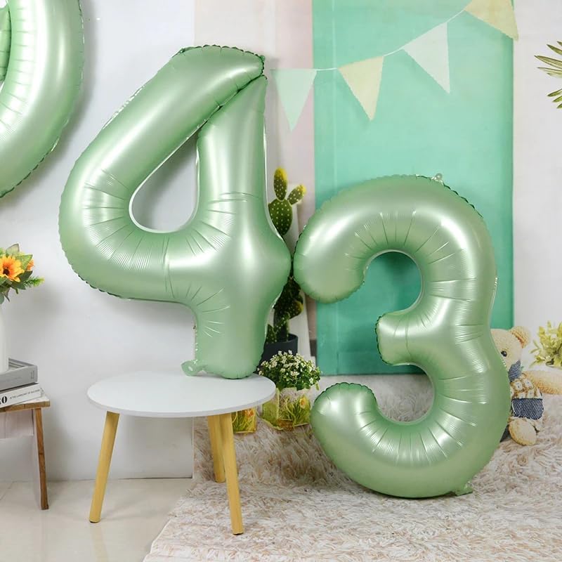 Numbers Balloon - 40 Inch Large Olive Green 3 for Birthday Decor | Perfect for Three-Year-Old Celebrations