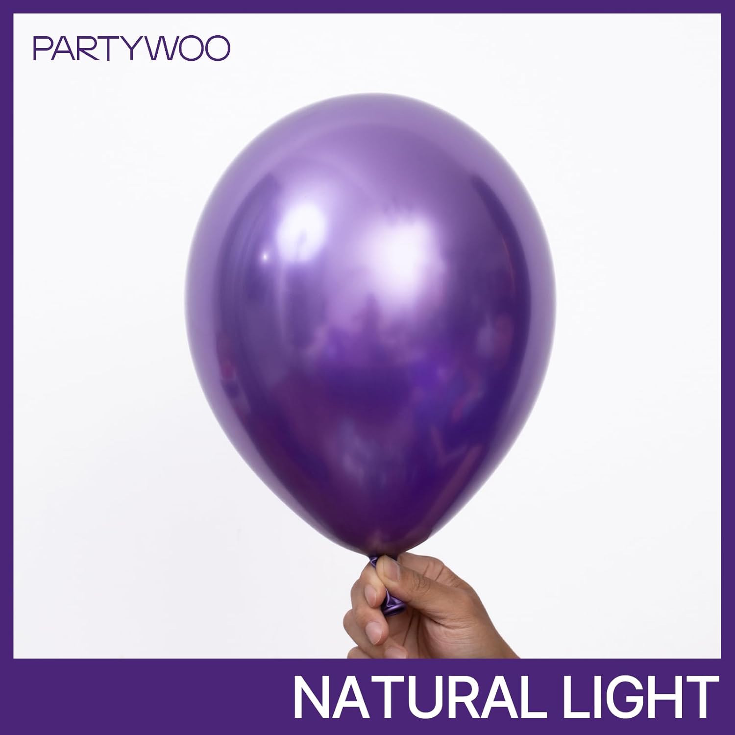 PartyWoo Metallic Purple Balloons - 100pcs Chrome Purple Balloon Arch Kit for Graduation & Birthday Celebrations | 18", 12", 10", 5" Sizes