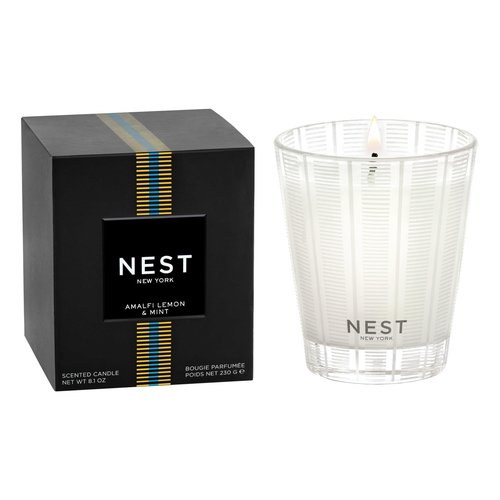 NEST New York Scented Classic Candle, Amalfi Lemon & Mint - 8.1 oz - Up to 60-Hour Burn Time - Reusable Glass Vessel