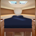 JS Sanders Collection 100% Egyptian Cotton Universal V Berth 4 Piece The Best Boat V Berth Bedding Fits mattresses up to 8” Depth Sheet Set - 600 TC Navy Blue